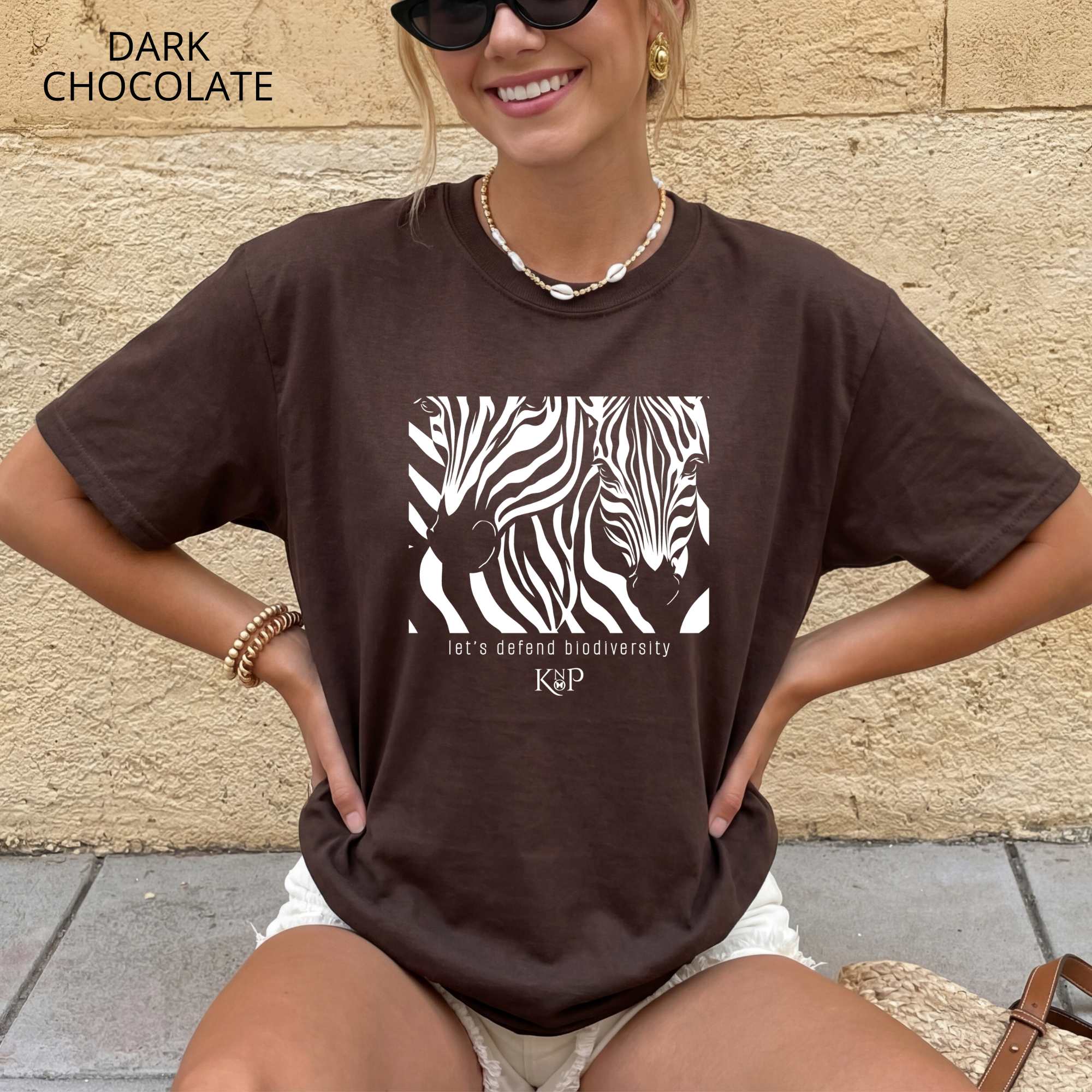 T-shirt classique unisexe - KNOP - 2 Zèbres sur Fond Noir