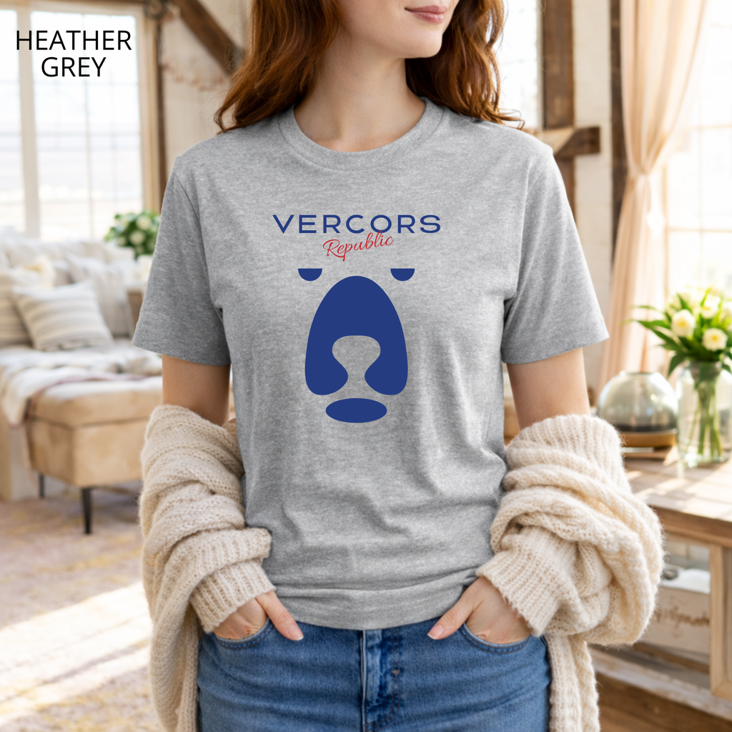 T-shirt unisexe en coton biologique - Ours Large Bleu Marine