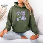 Sweat à capuche - KNOP - Fleurs Bleues et Violettes