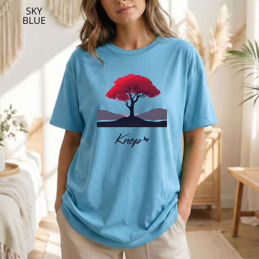T-Shirt Classique Unisexe - KNOP - Arbre Rouge et Noir