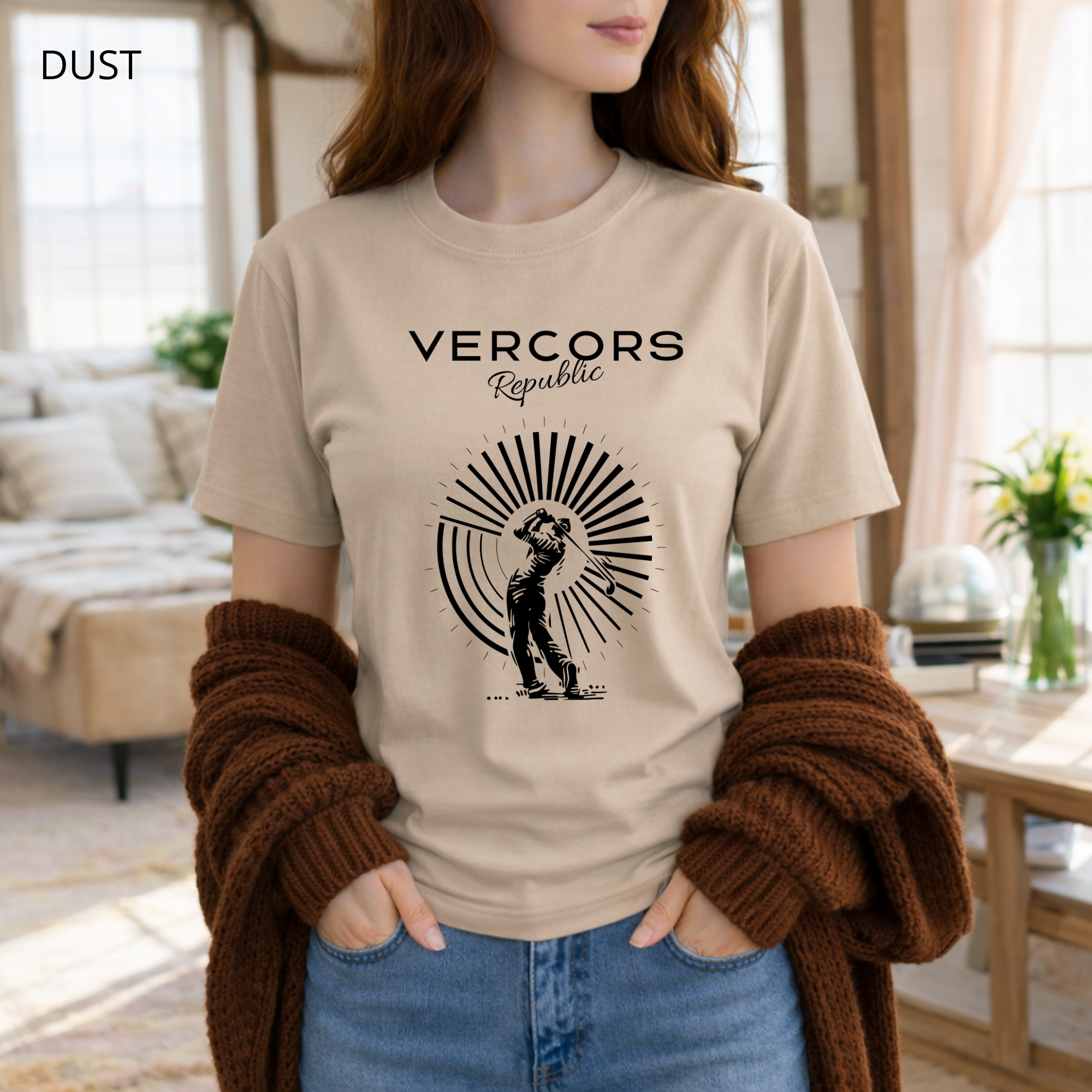 T-shirt unisexe en coton biologique - Golfeur Noir