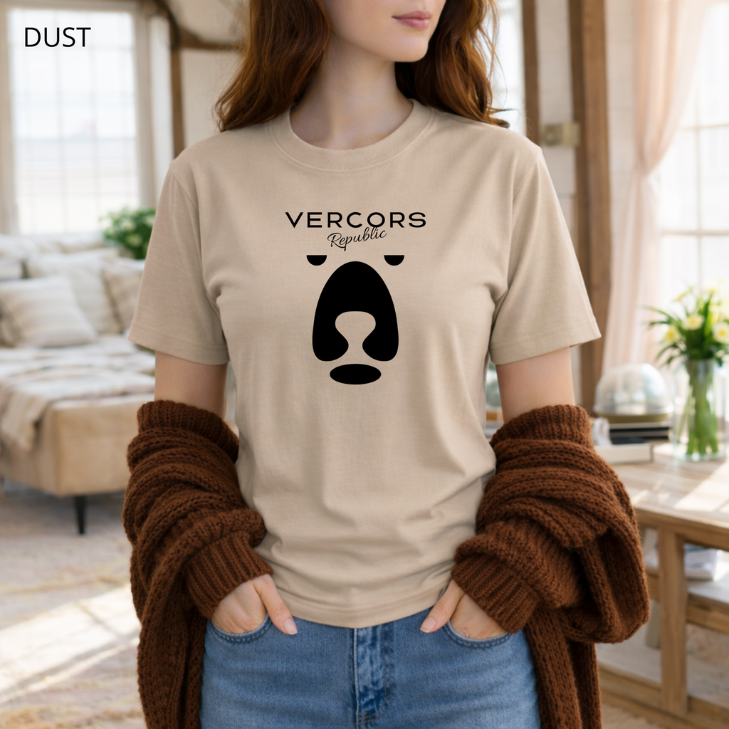 T-shirt unisexe en coton biologique  - Ours Moyen  Noir