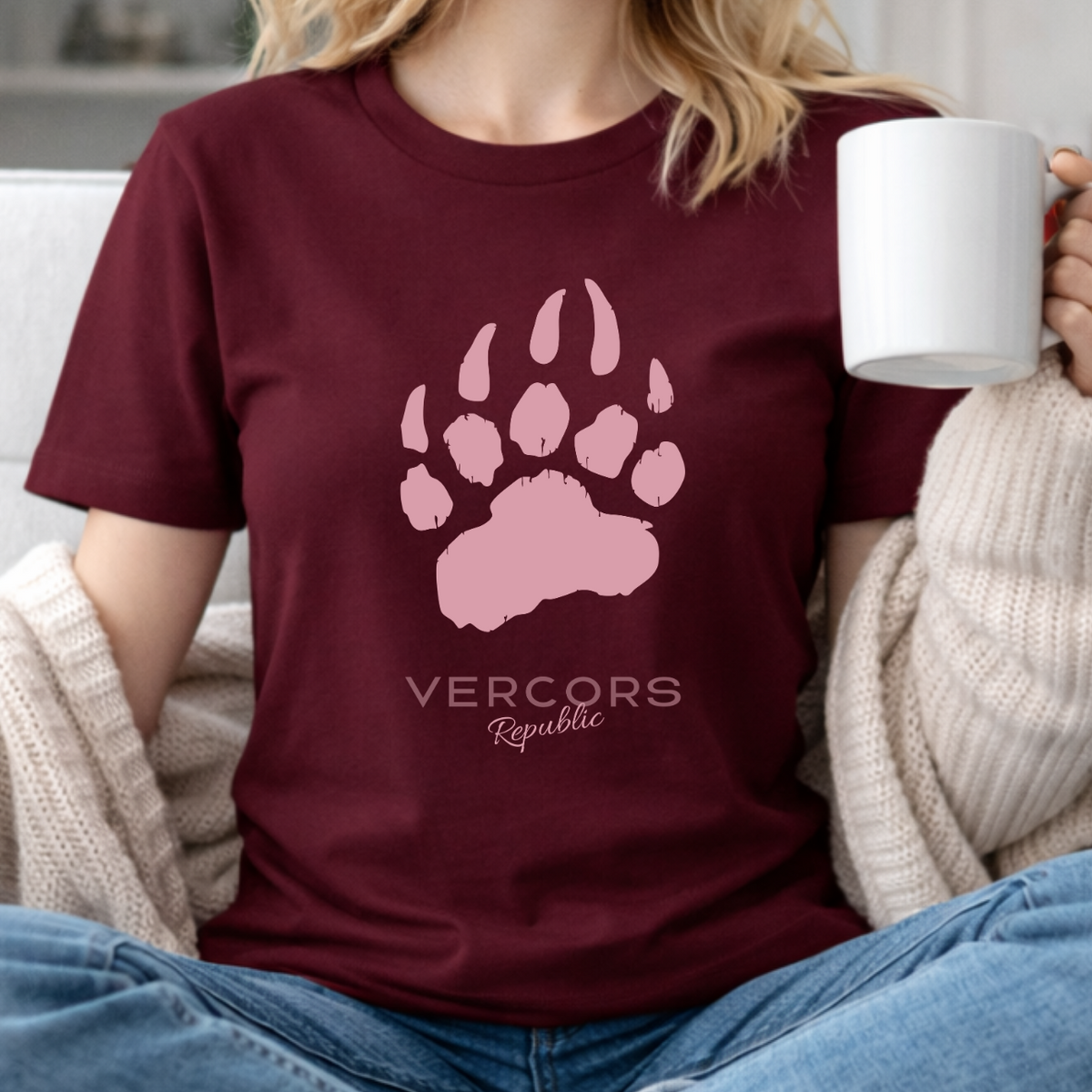 T-Shirt Unisexe en Coton Biologique - Griffes Moyennes Rose