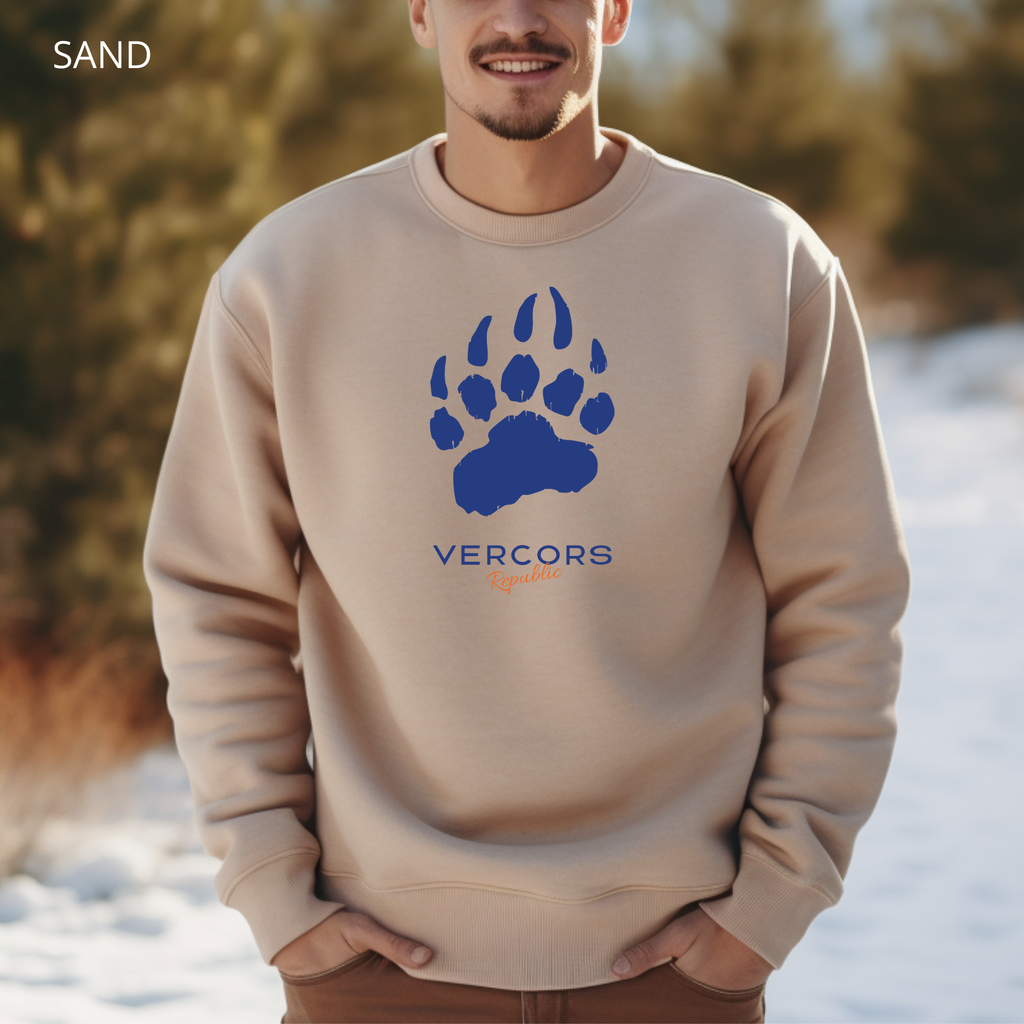 Sweat Unisexe à Col Rond - Griffes d'Ours Bleu Marine - Large