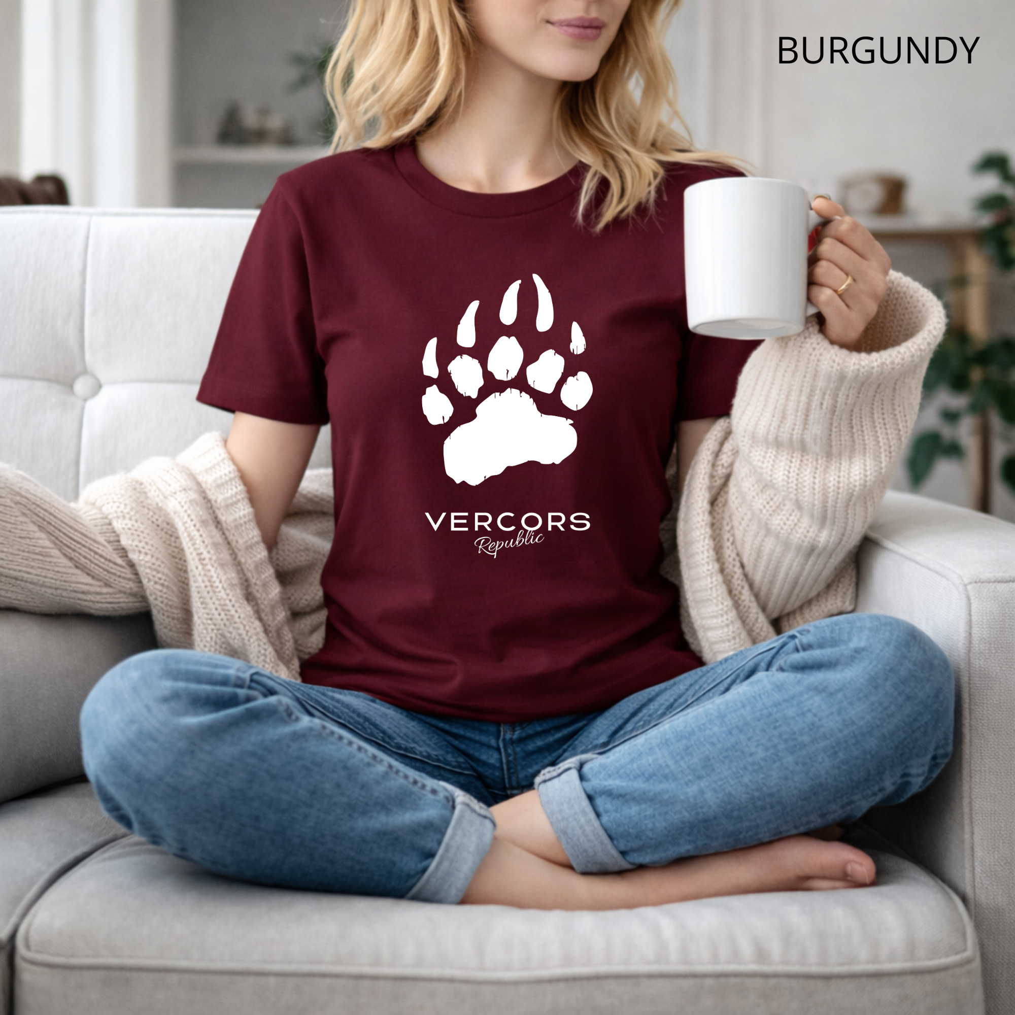 T-shirt unisexe en coton biologique - Griffes Moyennes Blanc