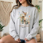 Sweat Unisexe à Col Rond - Bambi Entouré de Fleurs