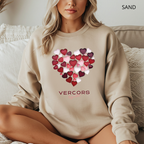 Sweat Unisexe à Col Rond - Cœurs Roses et Rouges