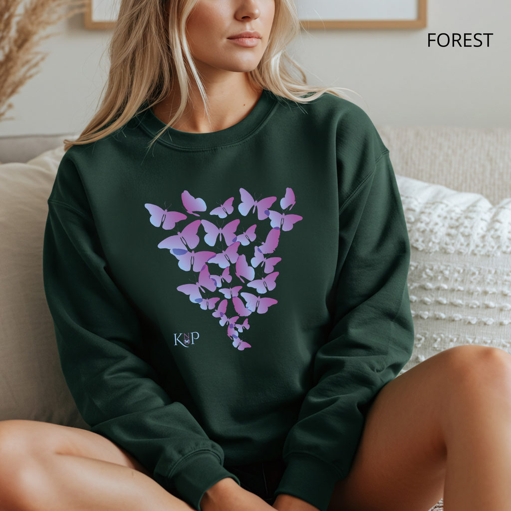 Sweat Unisexe à Col Rond - KNOP - Essaim de Papillons