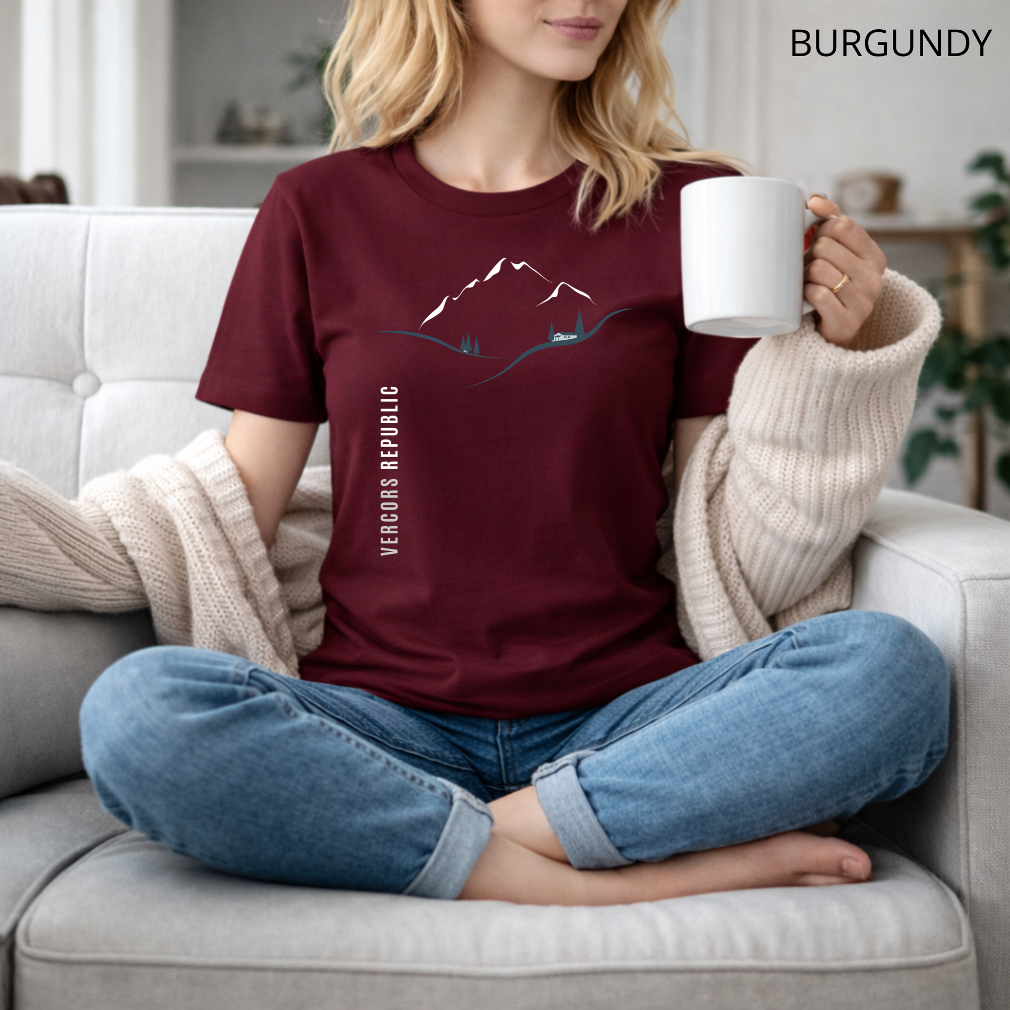 T-shirt unisexe en coton biologique -  Paysage Minimaliste