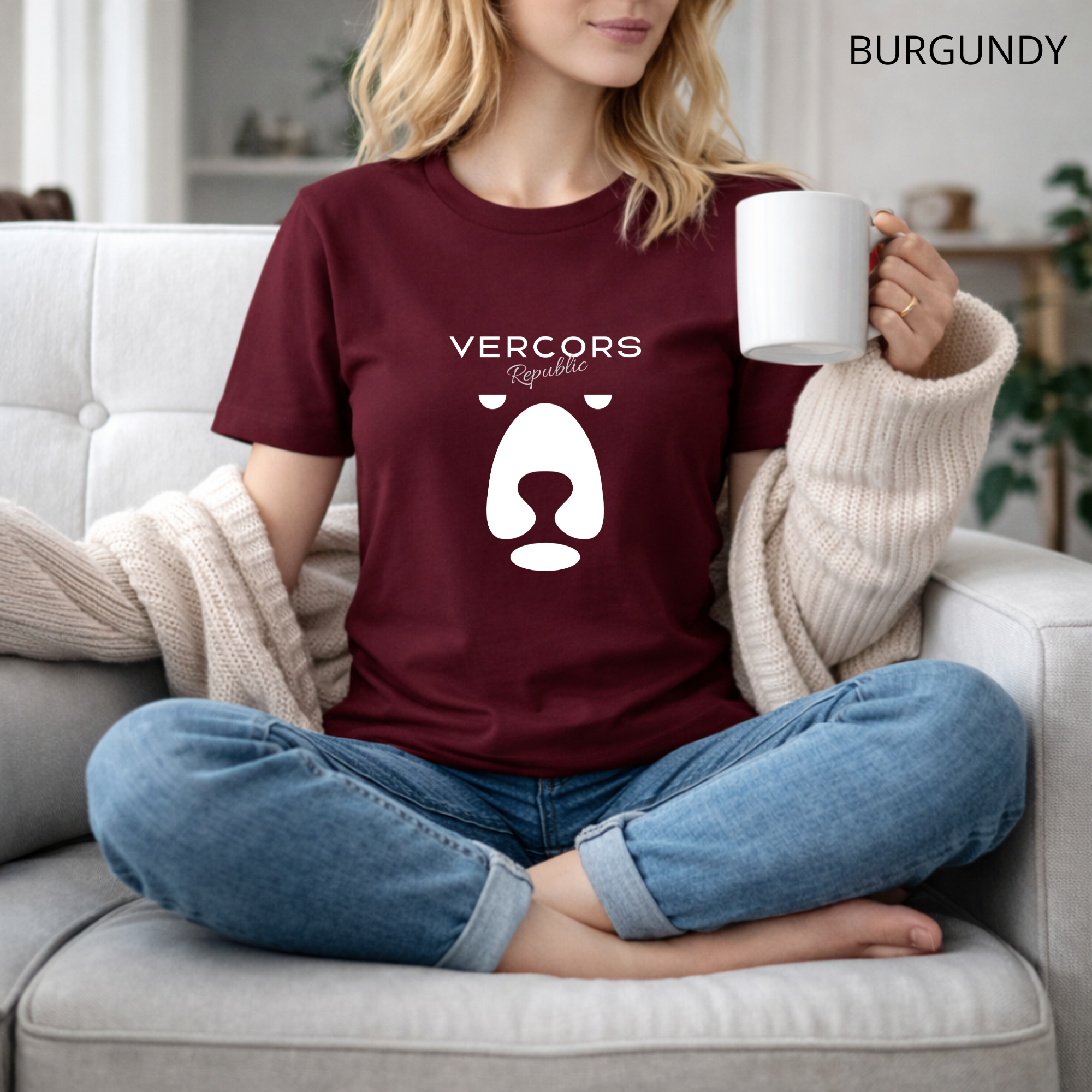 T-shirt unisexe en coton biologique - Ours Moyen Blanc