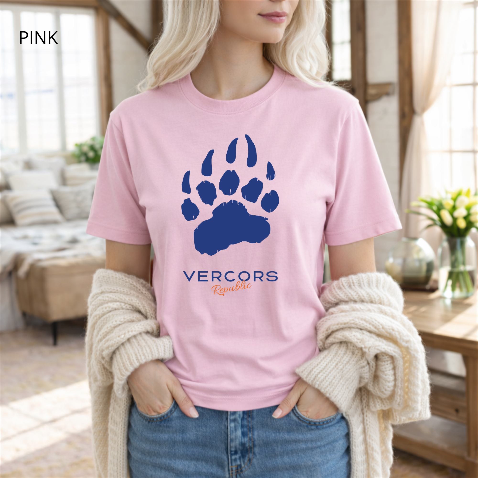 T-shirt unisexe en coton biologique - Griffes Larges Bleu Marine