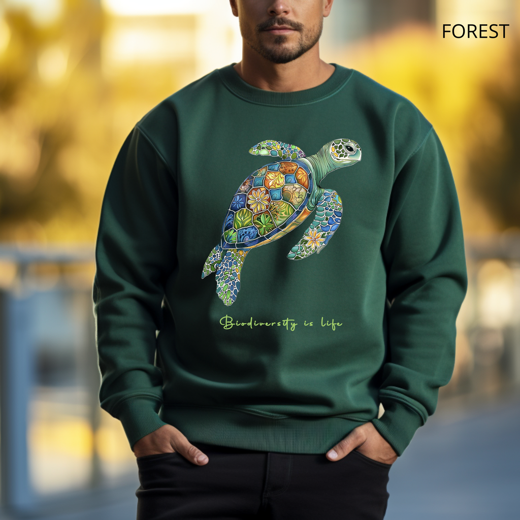 Sweat Unisexe à Col Rond - KNOP - Tortue Verte