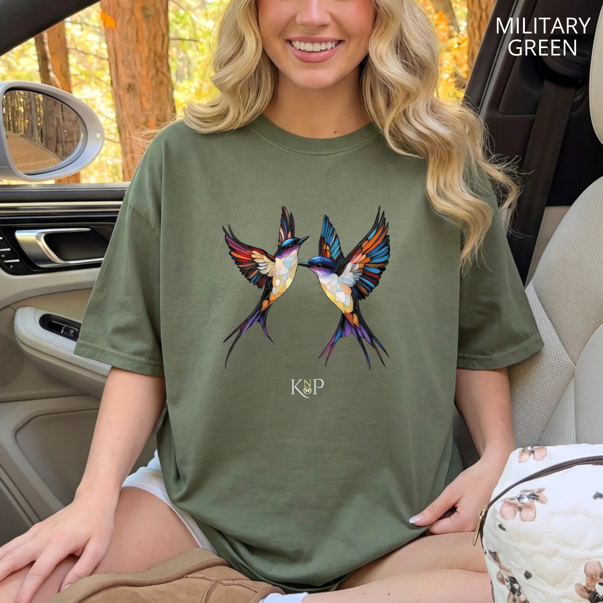 T-shirt classique unisexe - KNOP - 2 Oiseaux Multicolores