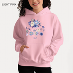 Sweat à capuche - KNOP - Fleurs Bleues