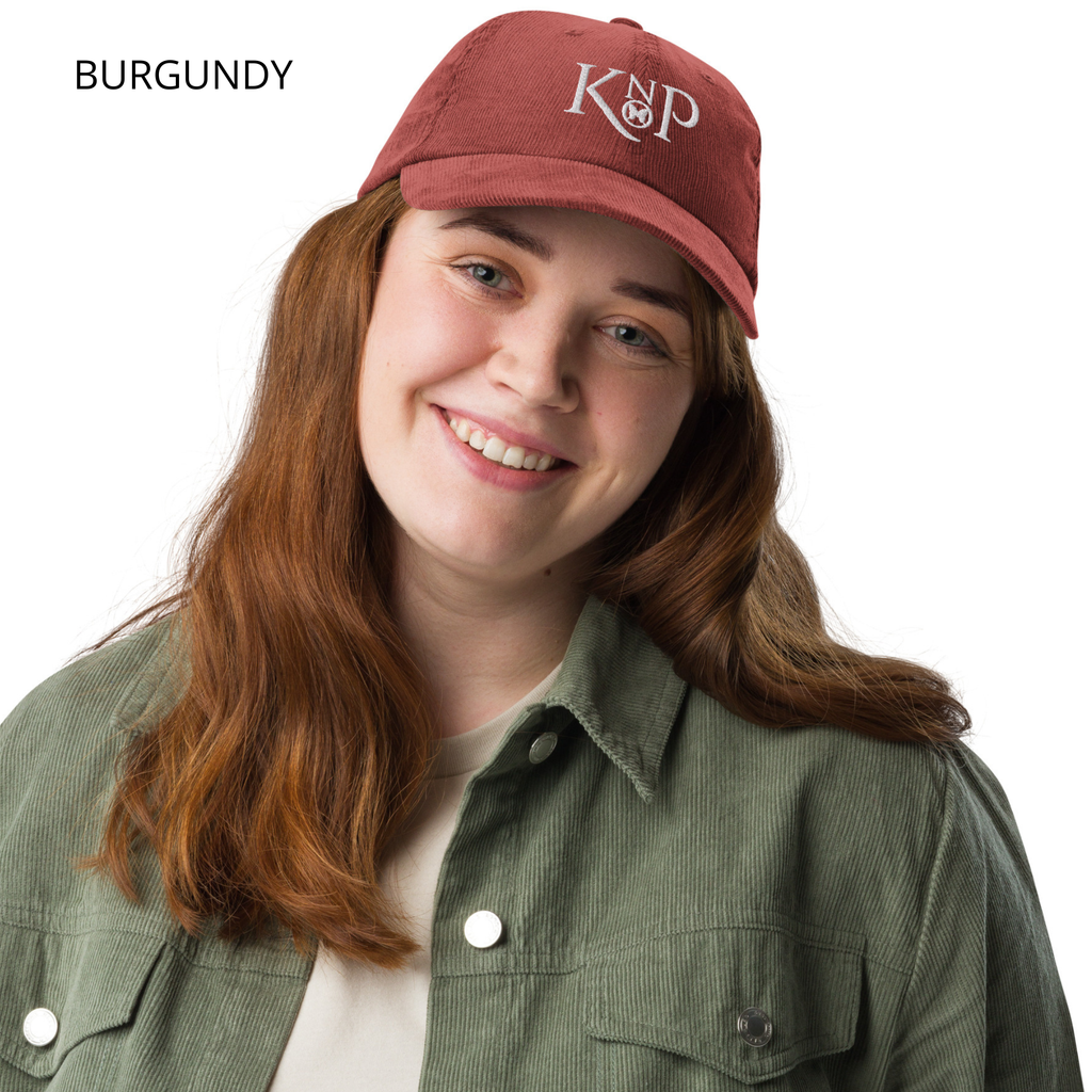Casquette en velours côtelé - KNOP - Logo Blanc