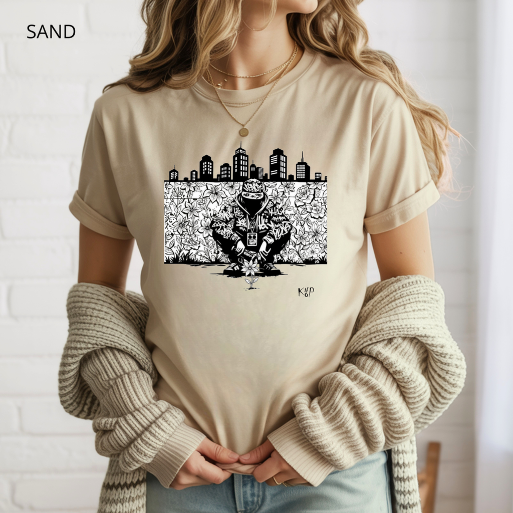 T-shirt classique unisexe - KNOP - Tagueur devant une Fleur