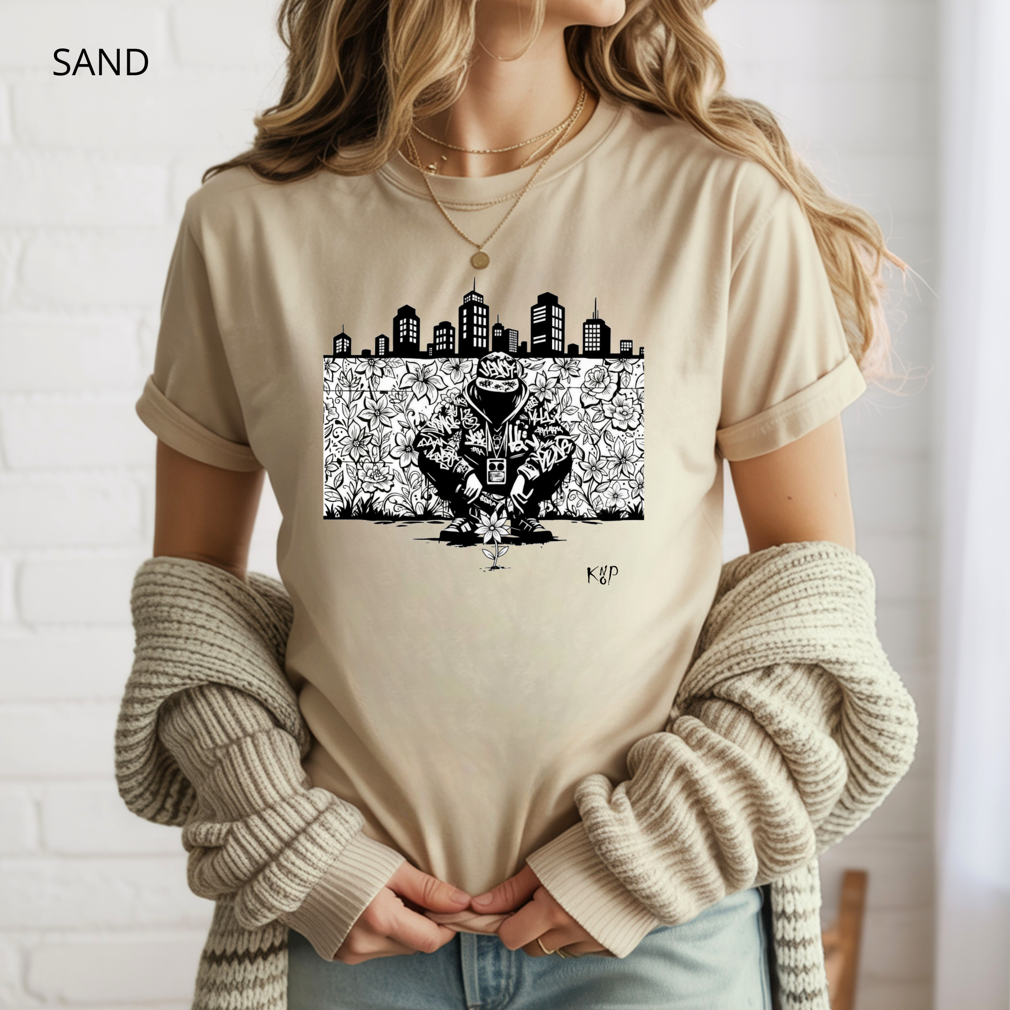 T-shirt classique unisexe - KNOP - Tagueur devant une Fleur