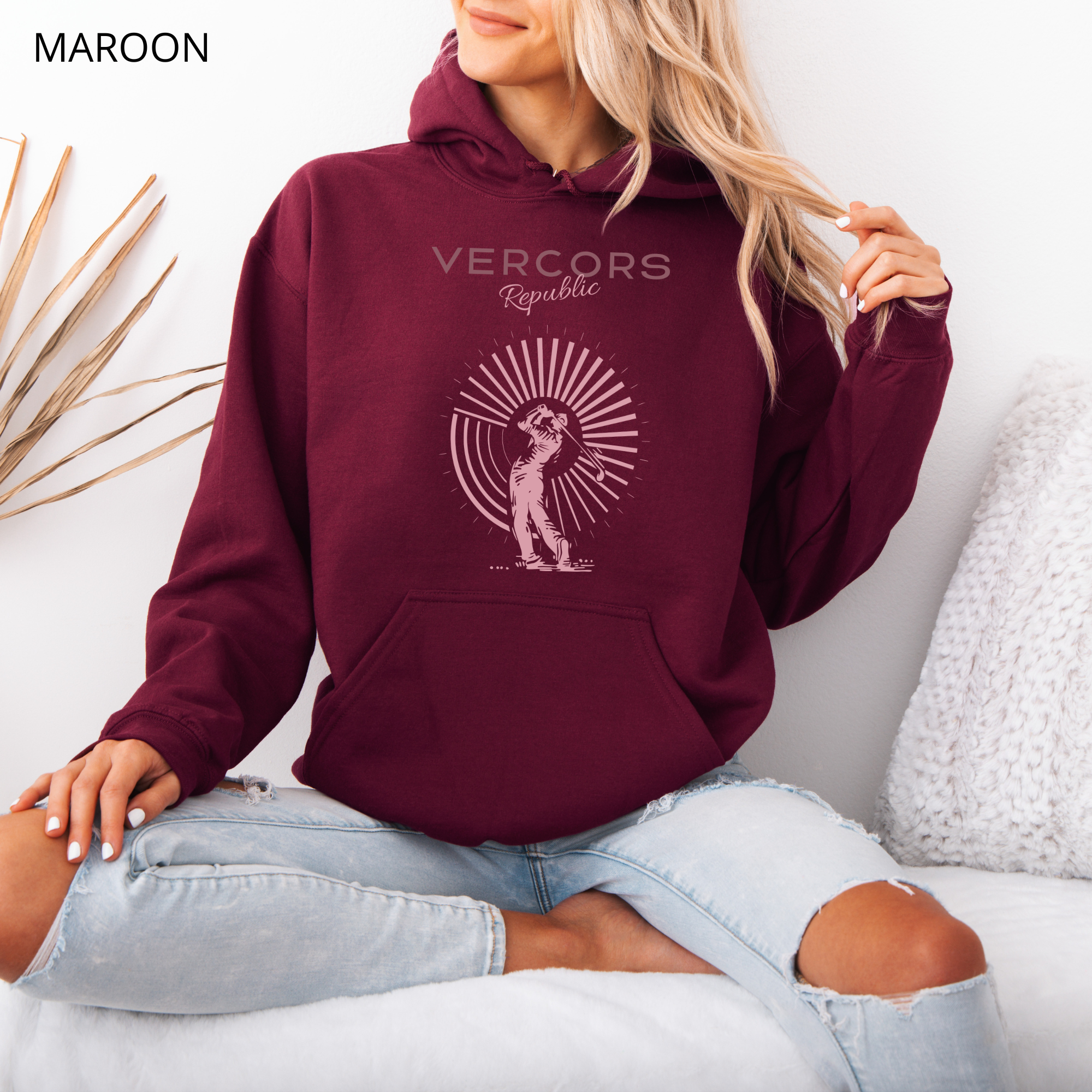 Sweat à Capuche - Golfeur Rose