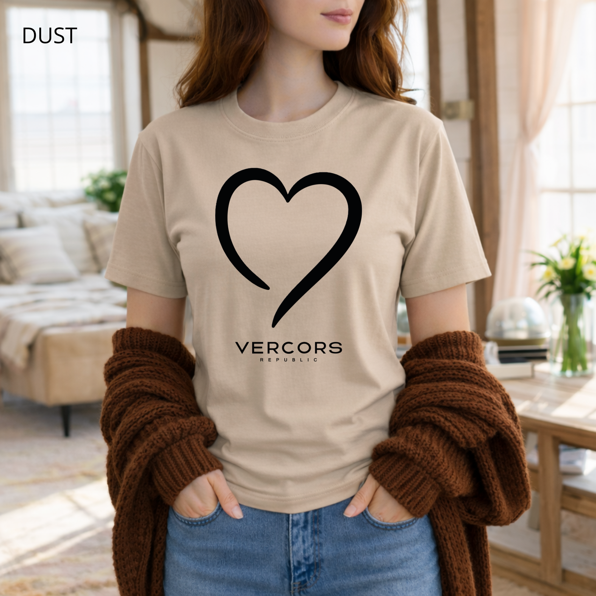 T-shirt unisexe en coton biologique - Cœur Noir
