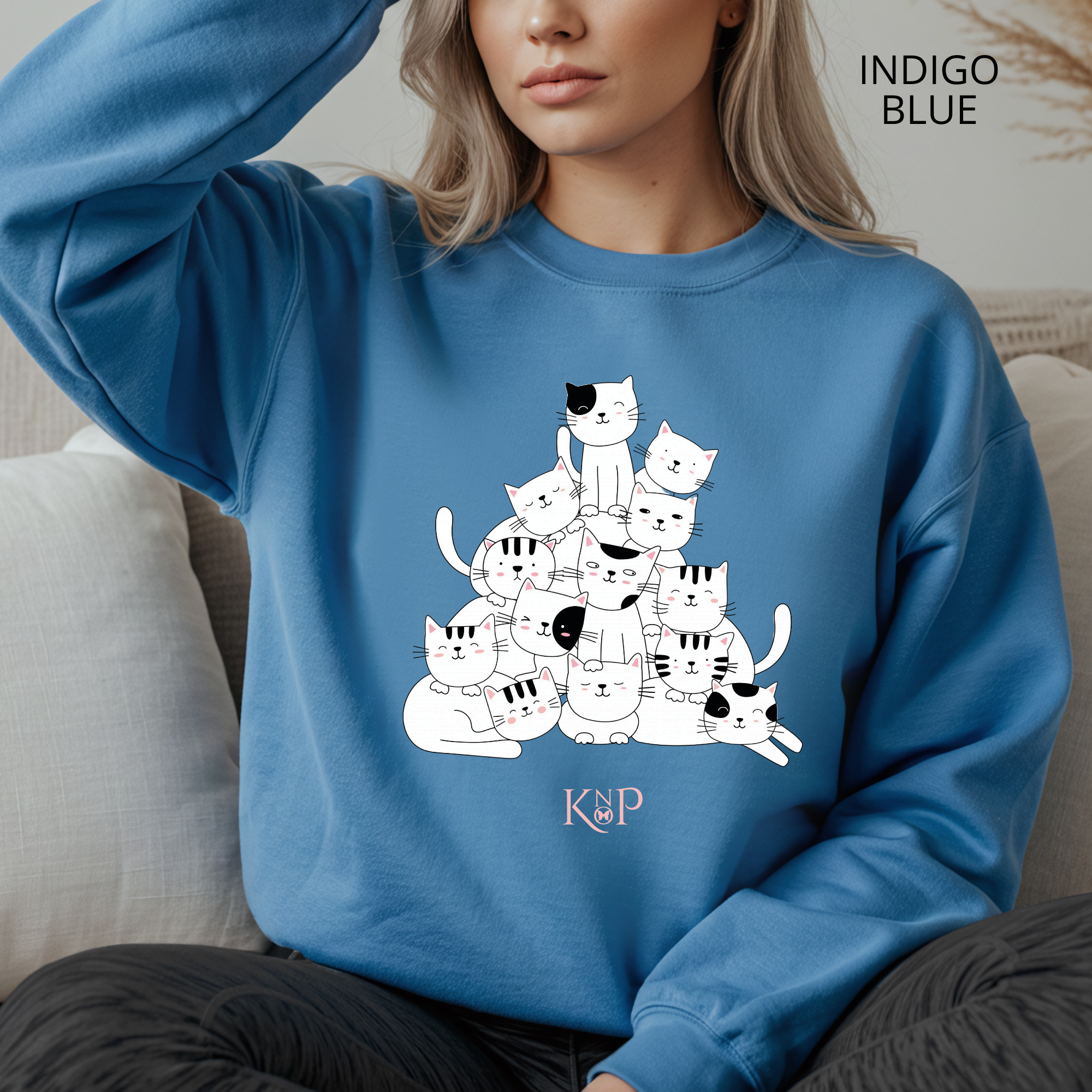 Sweat Unisexe à Col Rond - KNOP - Chats en Pyramide