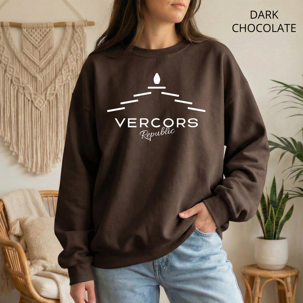 Unisex Lauzes White Round-Neck Sweatshirt