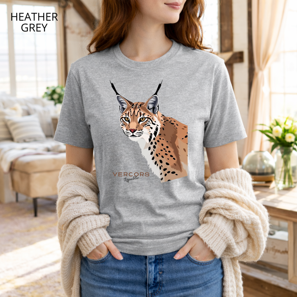 T-shirt unisexe en coton biologique - Tête de Lynx