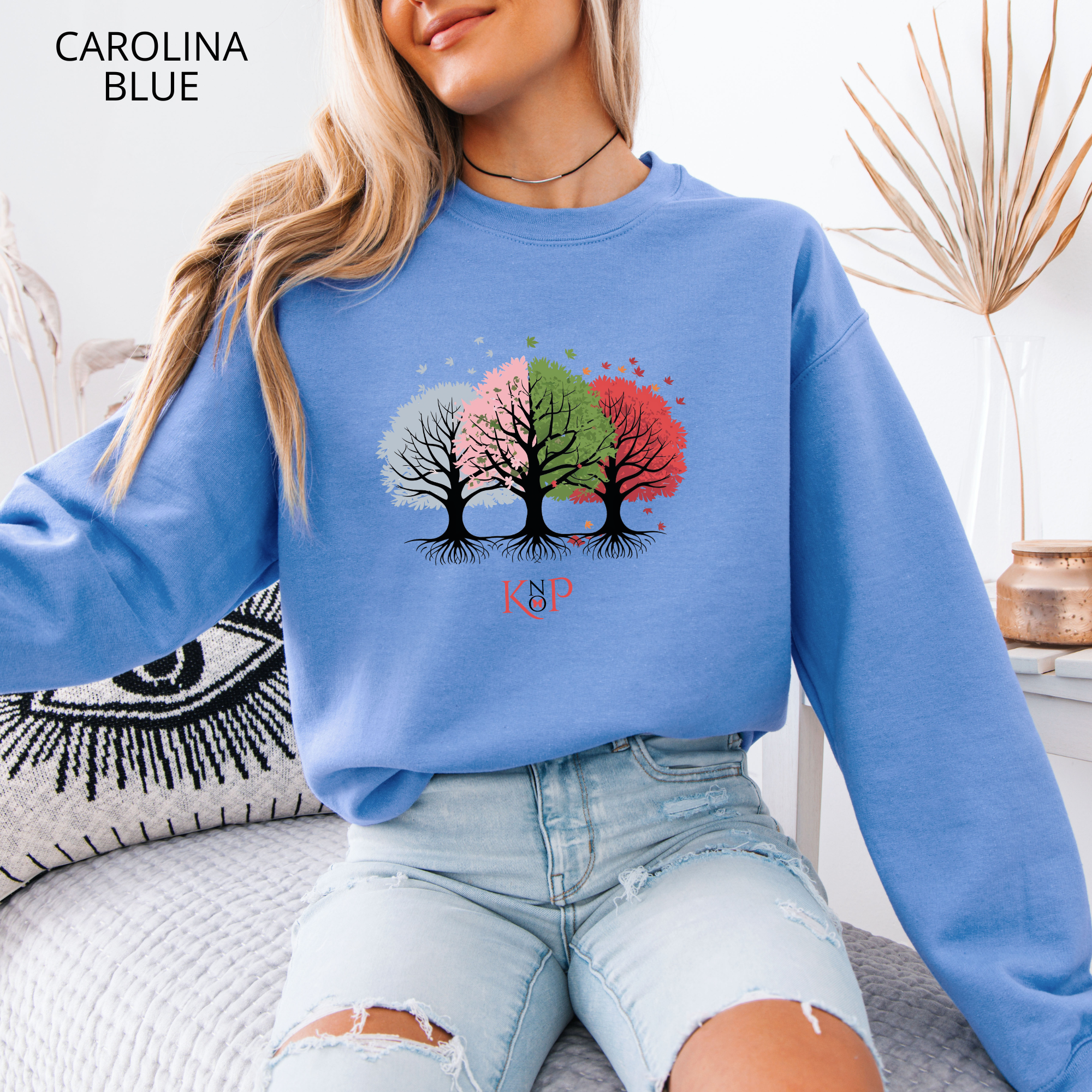 Sweat Unisexe à Col Rond - KNOP - Arbres Multicolores