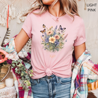 T-shirt classique unisexe - KNOP - Papillons dans des Fleurs