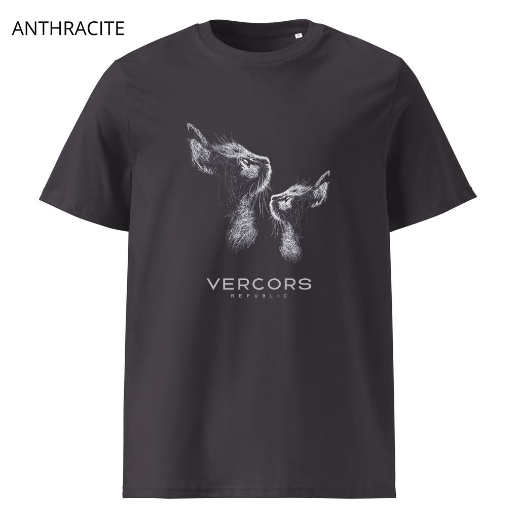T-shirt unisexe en coton biologique -  Profil de 2 Chats