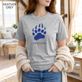 Camiseta Unisex de Algodón Orgánico - Garras de Oso Mediano Azul Marino