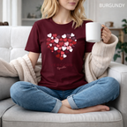T-shirt unisexe en coton biologique - Cœurs Roses et Rouges