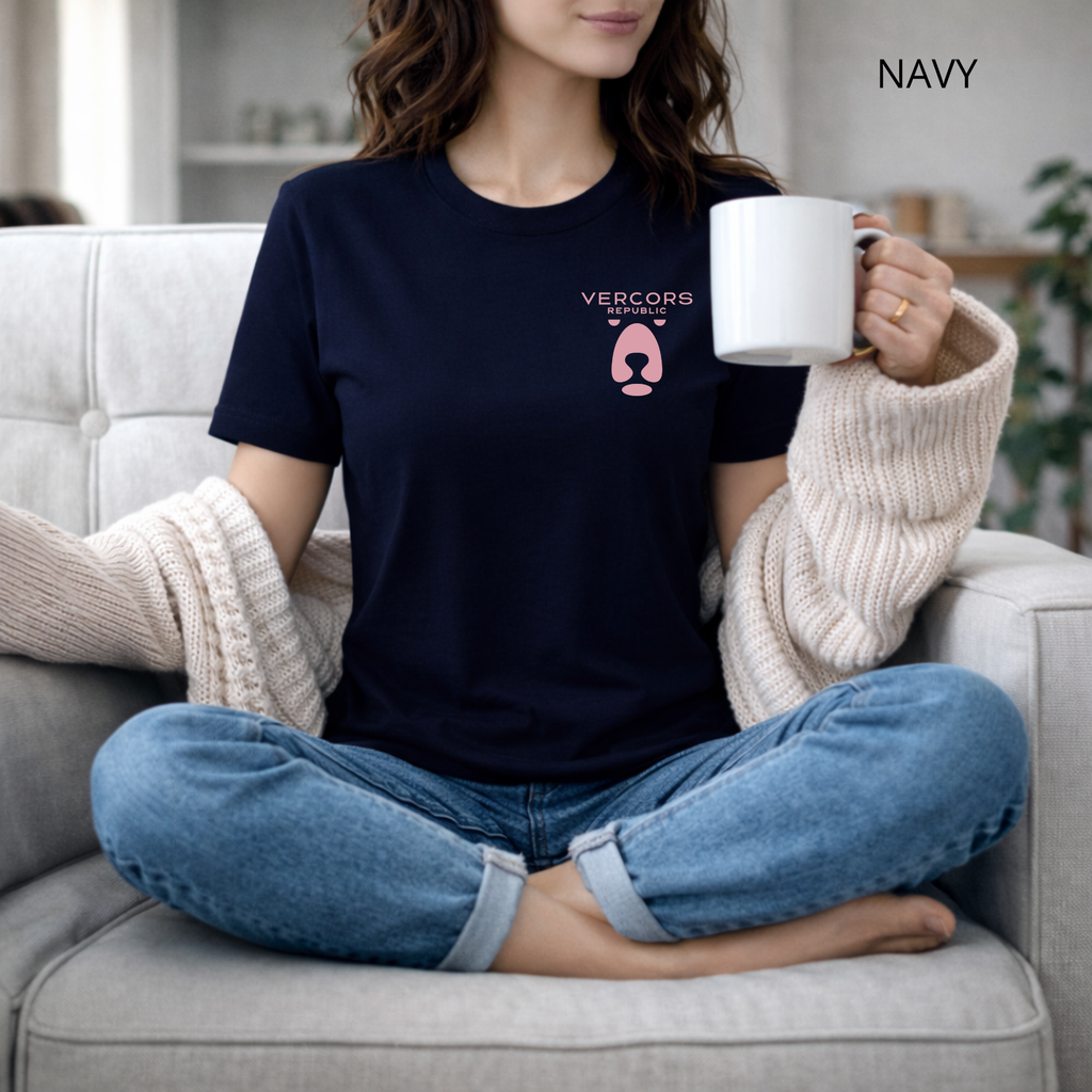 T-shirt unisexe en coton biologique - Logo Ours Rose