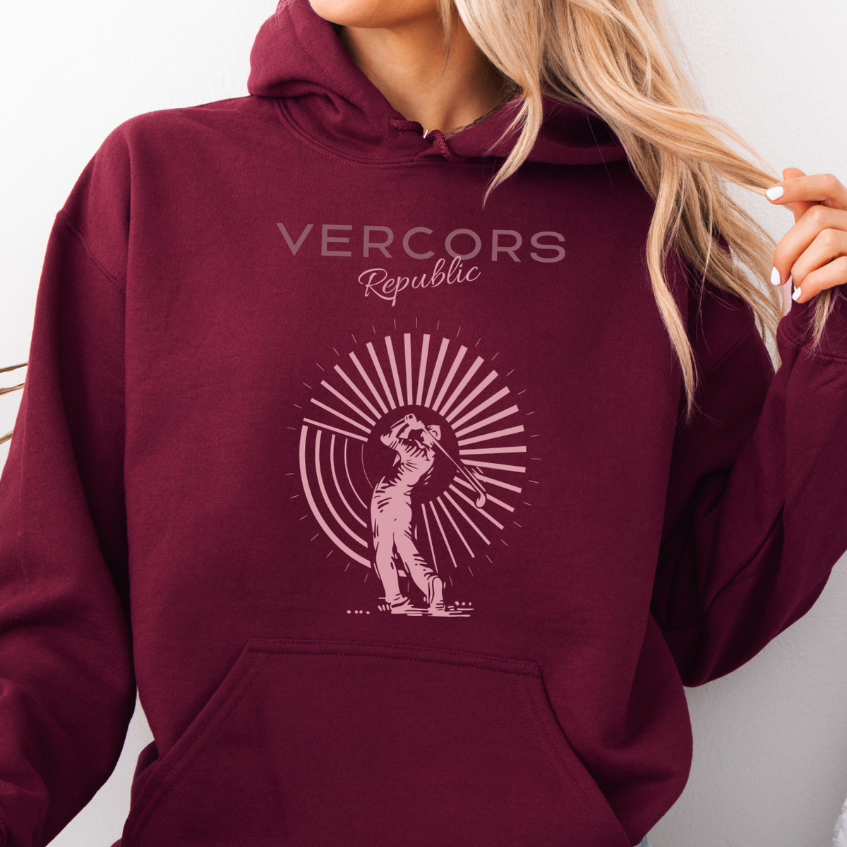 Sweat à Capuche - Golfeur Rose