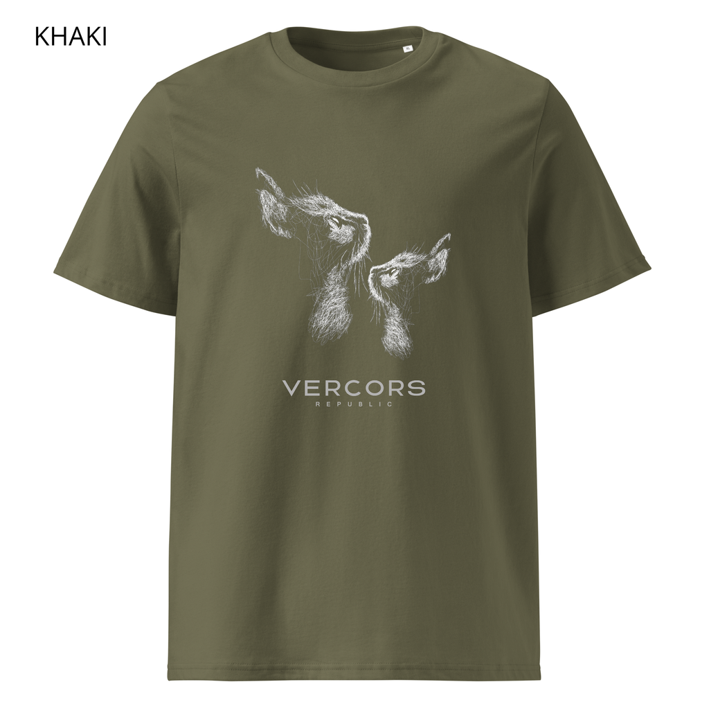 T-shirt unisexe en coton biologique -  Profil de 2 Chats