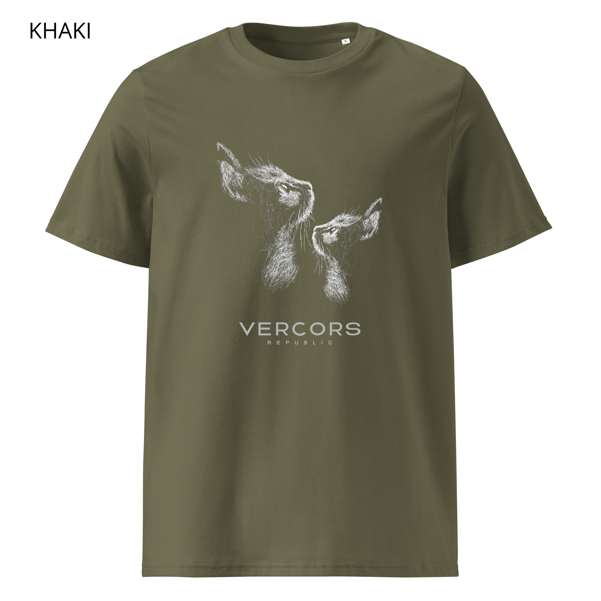 T-shirt unisexe en coton biologique -  Profil de 2 Chats