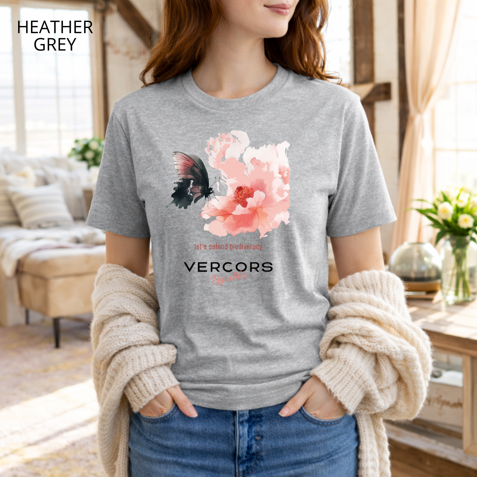 T-shirt unisexe en coton biologique - Papillon Aquarelle