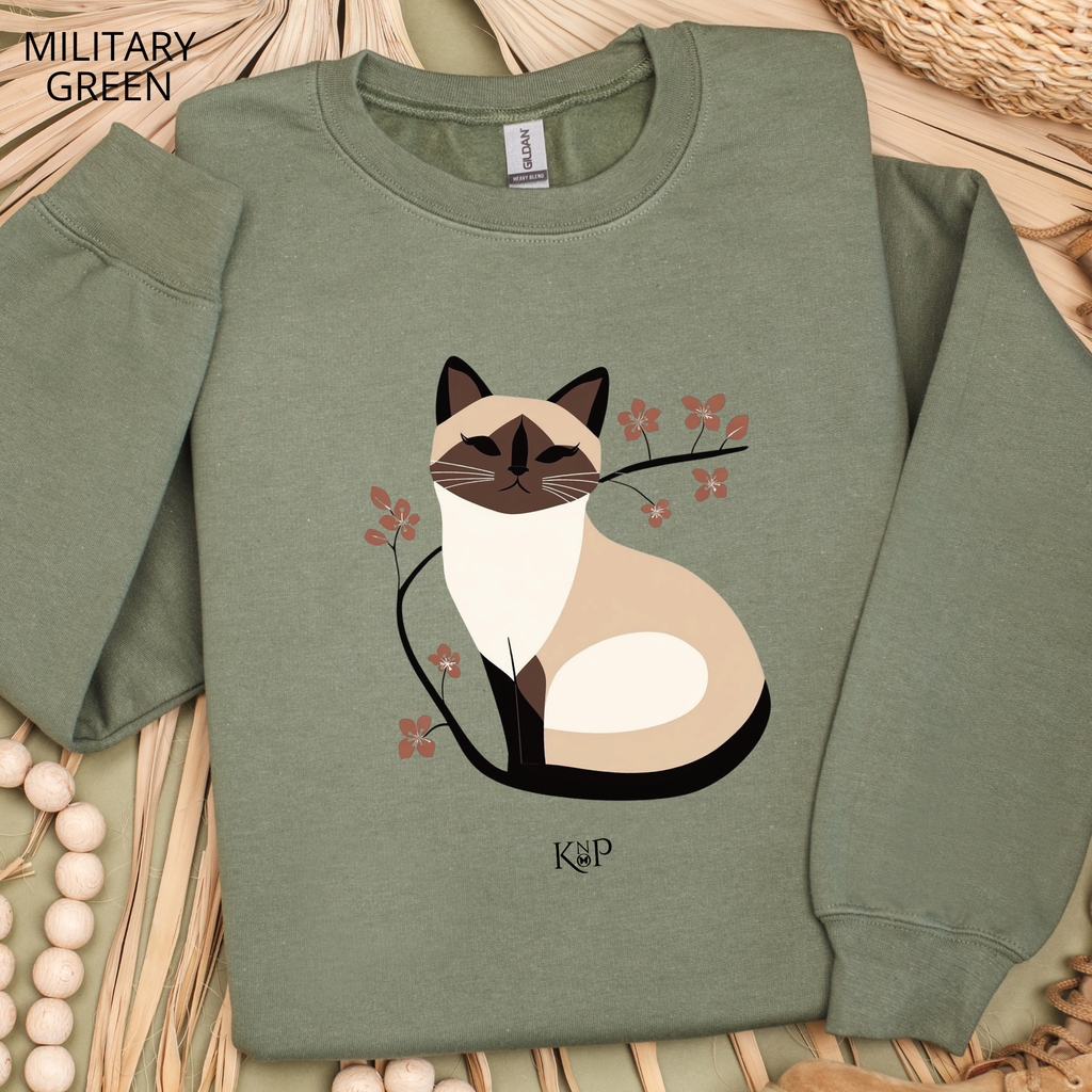 Sweat Unisexe à Col Rond - KNOP - Chat Crème