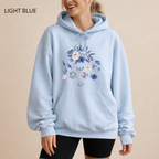 Sweat à capuche - KNOP - Fleurs Bleues