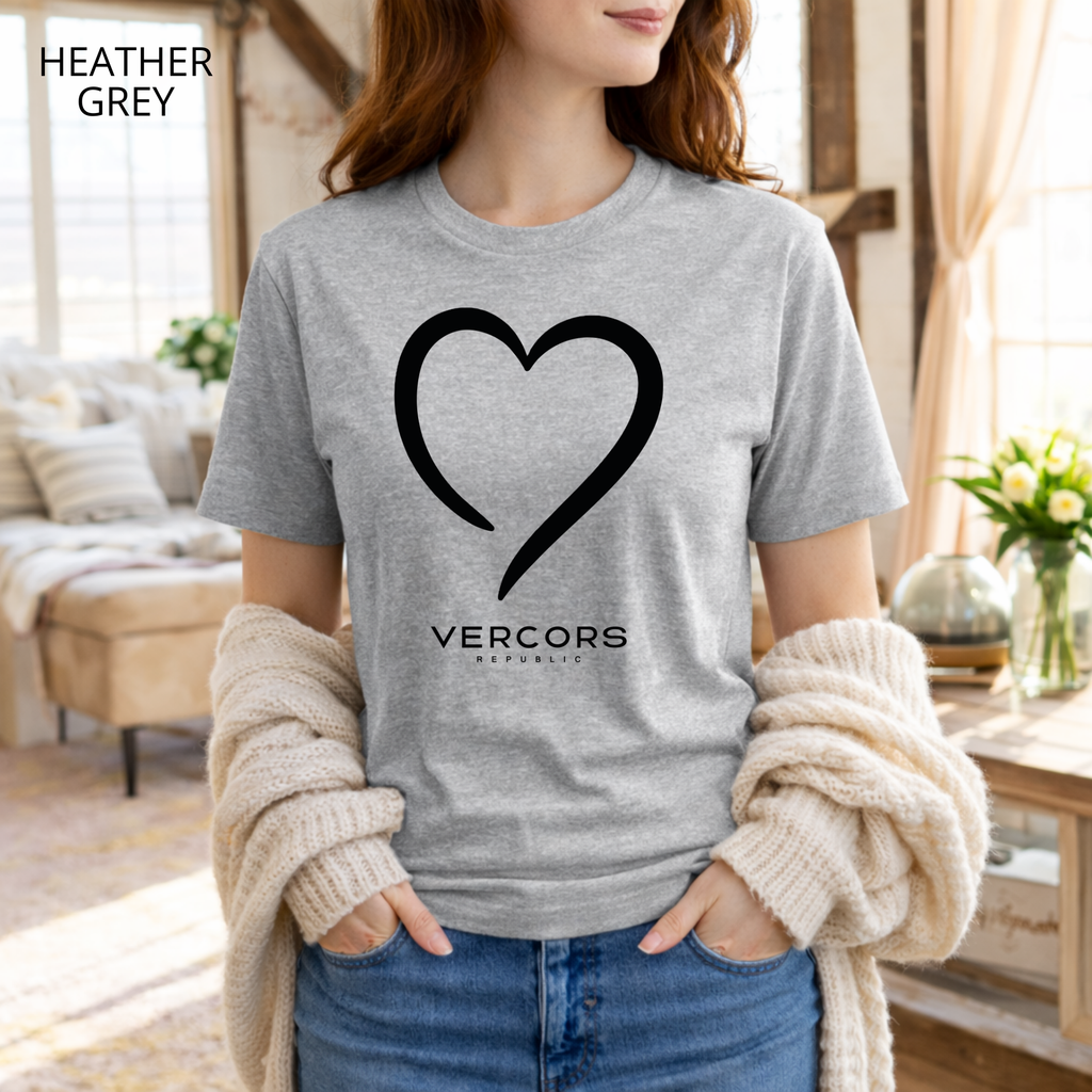 T-shirt unisexe en coton biologique - Cœur Noir