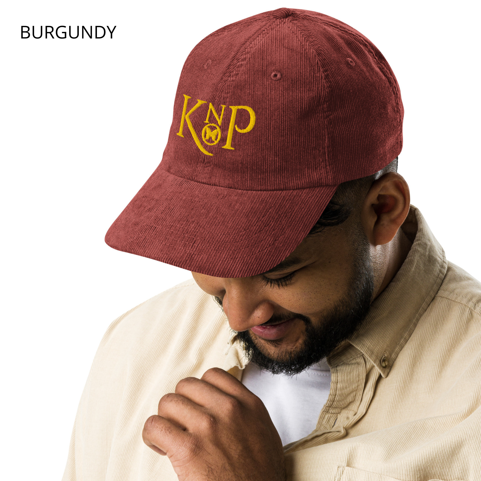 Casquette en Velours Côtelé - KNOP - Logo Knop Jaune Or