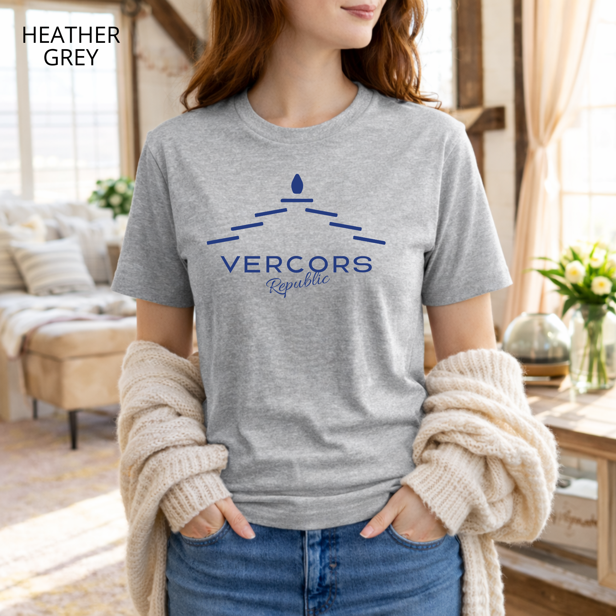 T-shirt unisexe en coton biologique - Lauzes Bleu Marine