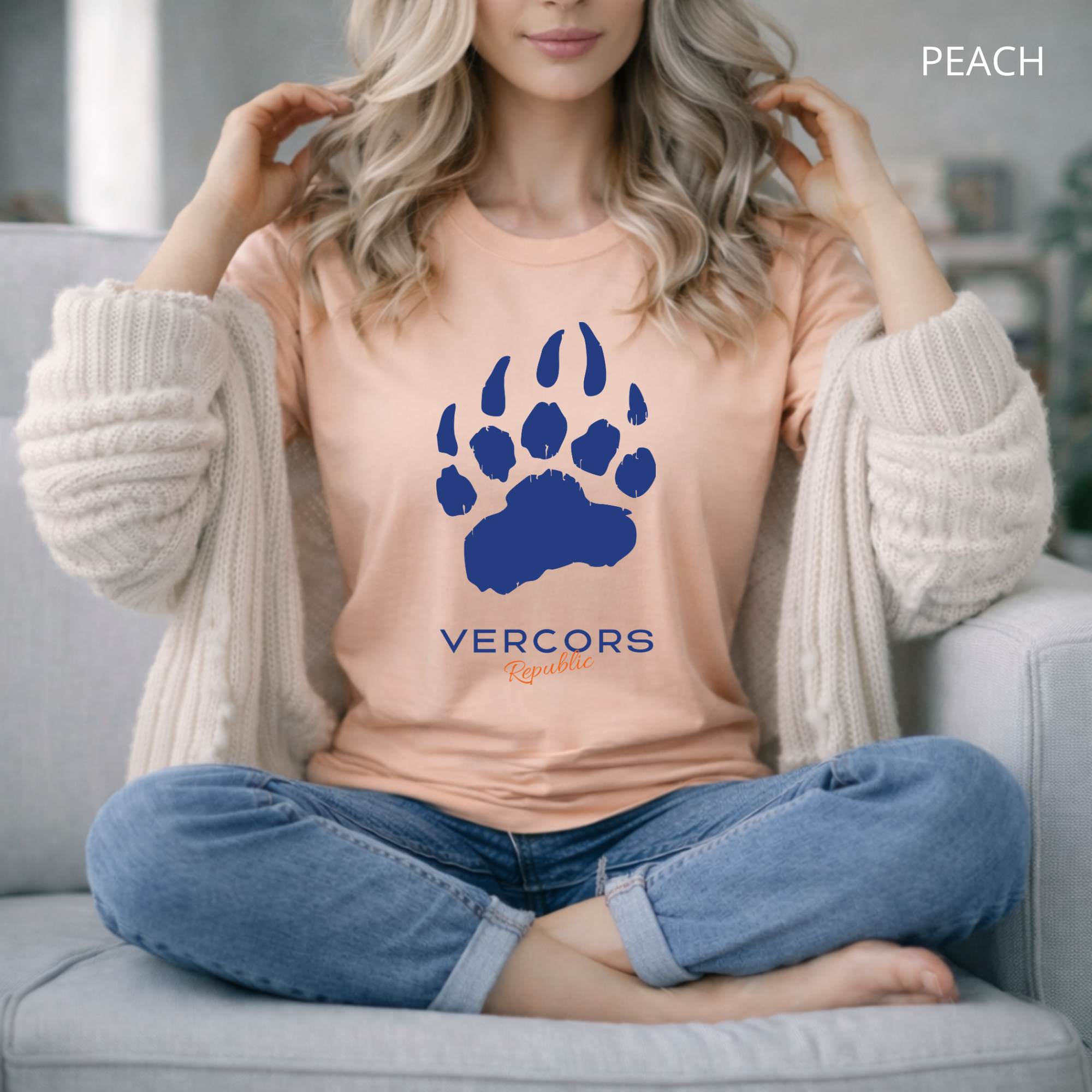 T-shirt unisexe en coton biologique - Griffes Larges Bleu Marine