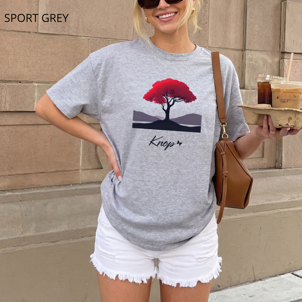 T-Shirt Classique Unisexe - KNOP - Arbre Rouge et Noir