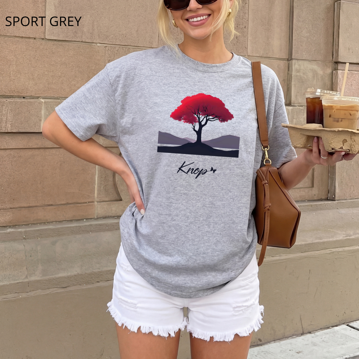 T-Shirt Classique Unisexe - KNOP - Arbre Rouge et Noir