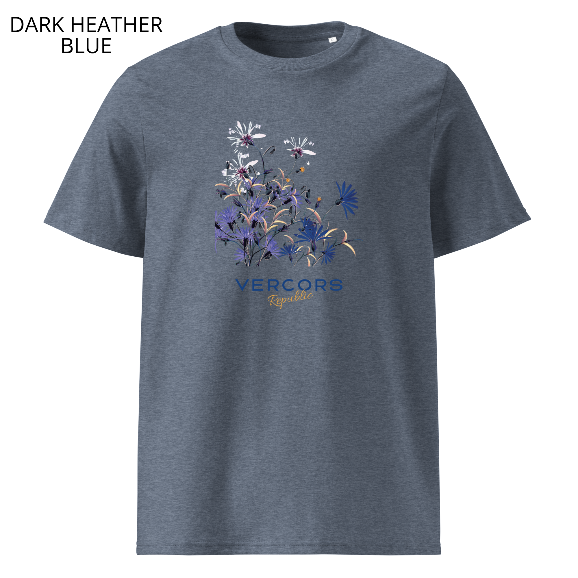 T-shirt unisexe en coton biologique - Bouquet de Fleurs Bleues et de Marguerites