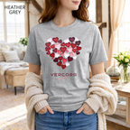 T-shirt unisexe en coton biologique - Cœurs Roses et Rouges