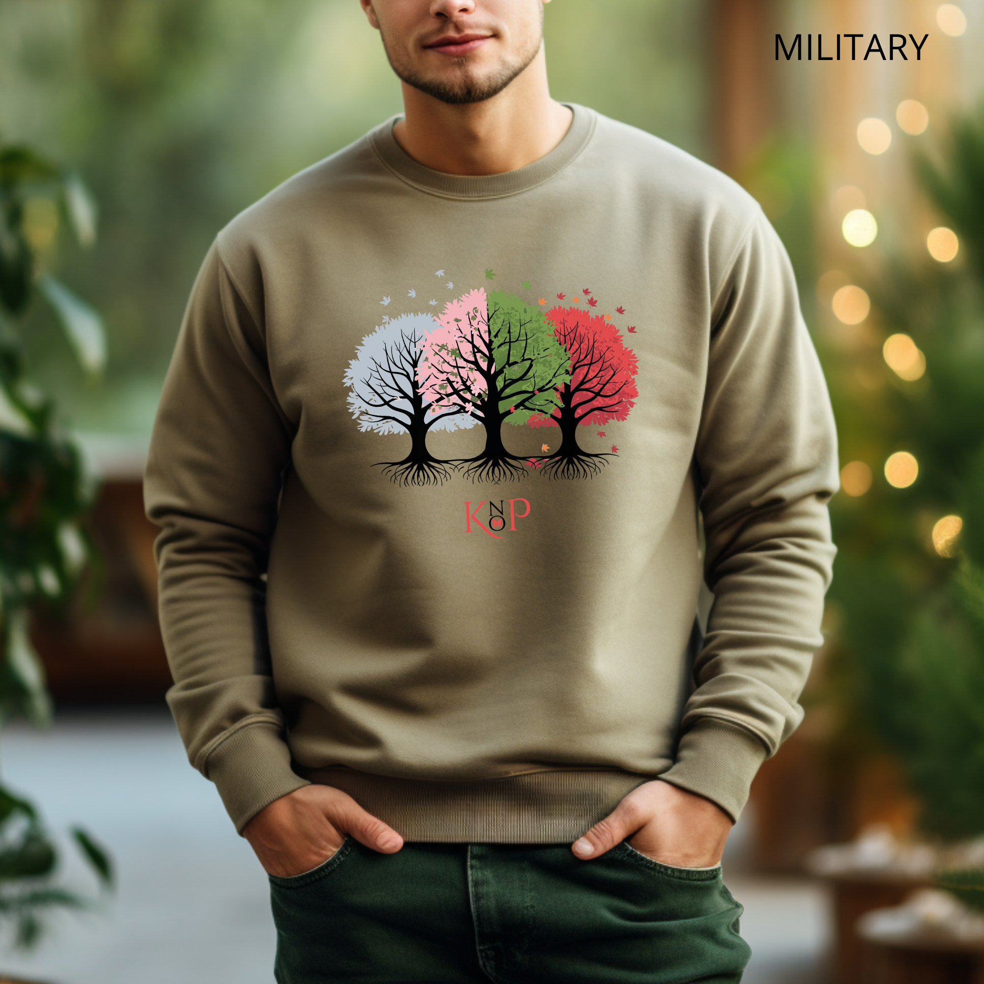 Sweat Unisexe à Col Rond - KNOP - Arbres Multicolores
