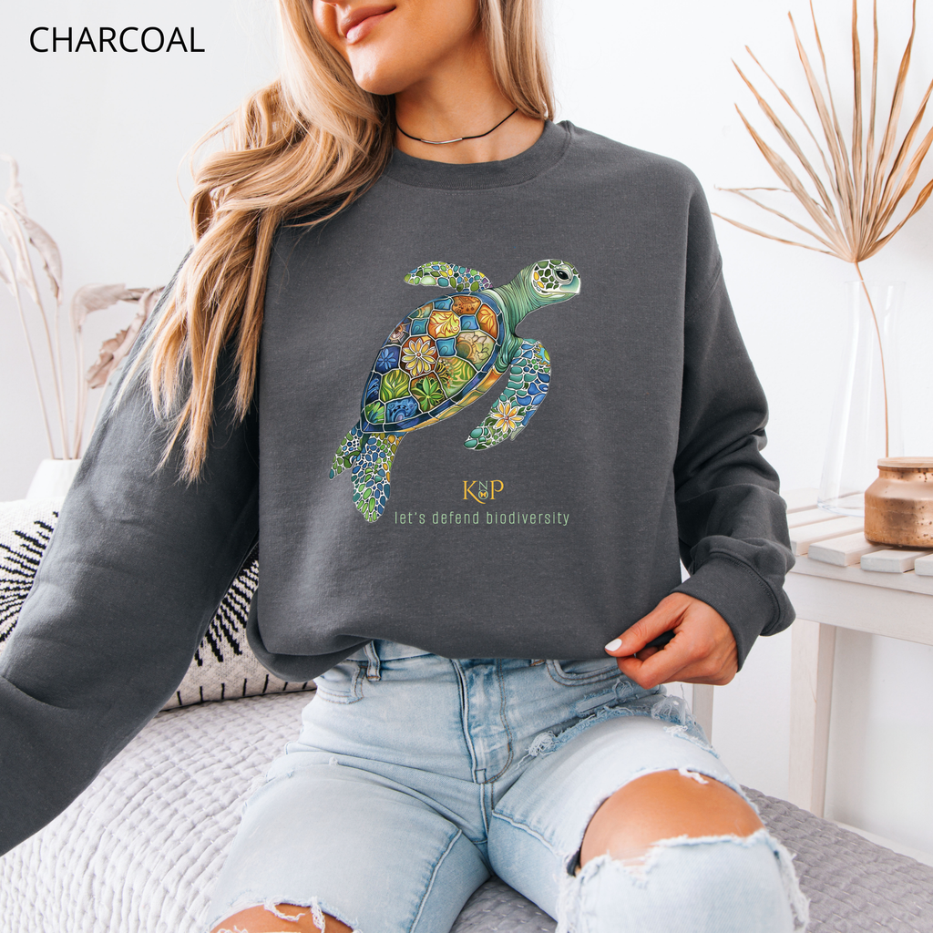 Sweat Unisexe à Col Rond - KNOP - Tortue Verte