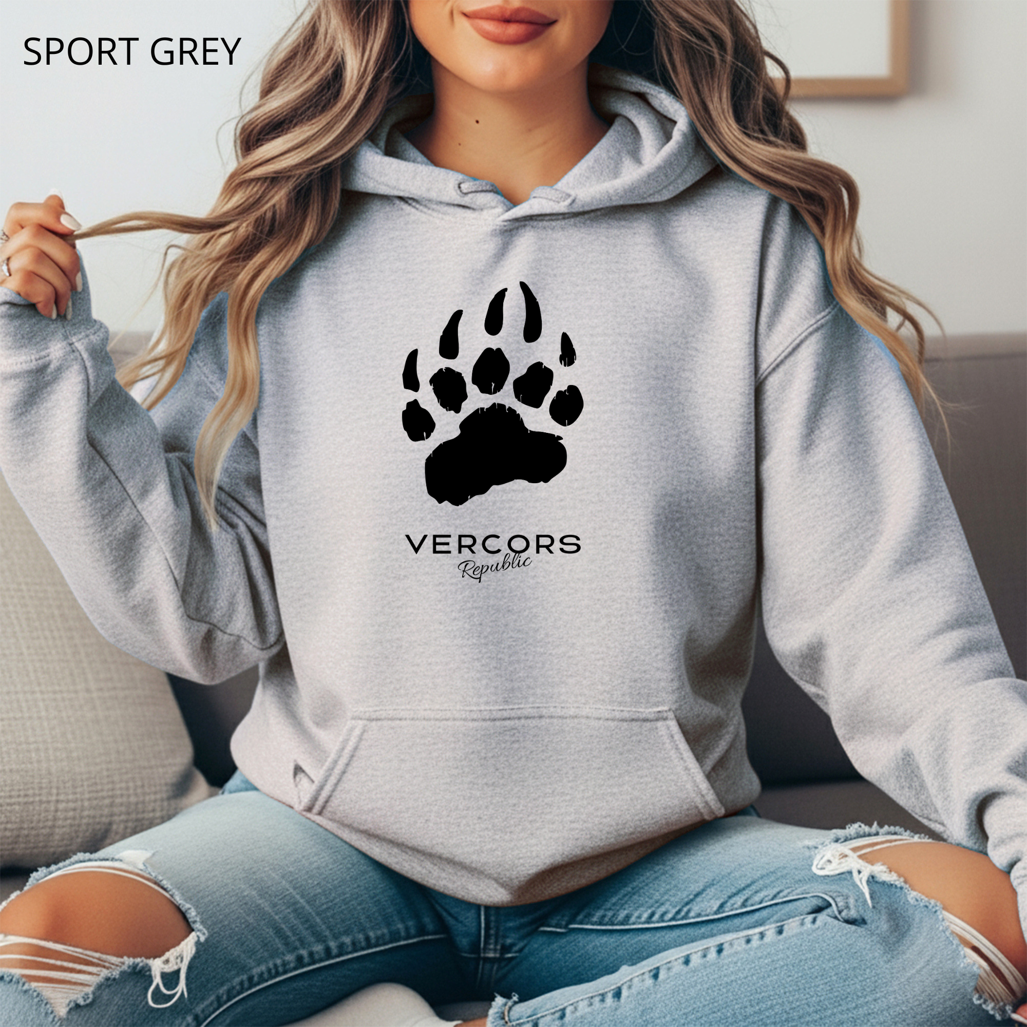 Sweat à Capuche - Griffes d'Ours Noires - Large