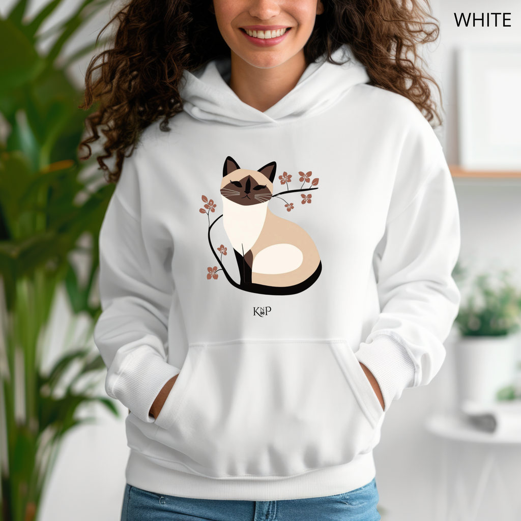 Sweat à capuche - KNOP - Chat Crème